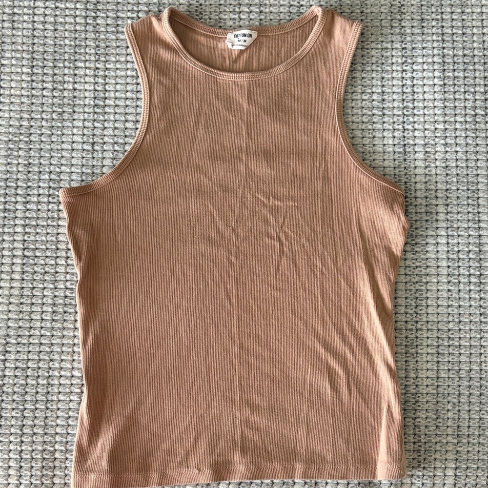 Cotton On Tan Ribbed Tank Top